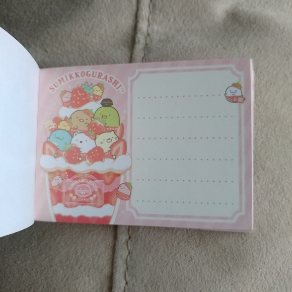 San-X Sumikko Gurashi strawberry fair mini memo pad - Sundae - Picture 4 of 5
